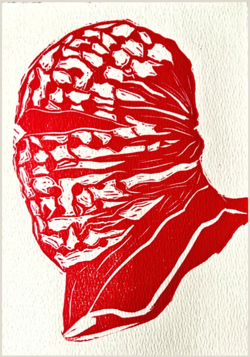 Pueblo, Linograbado