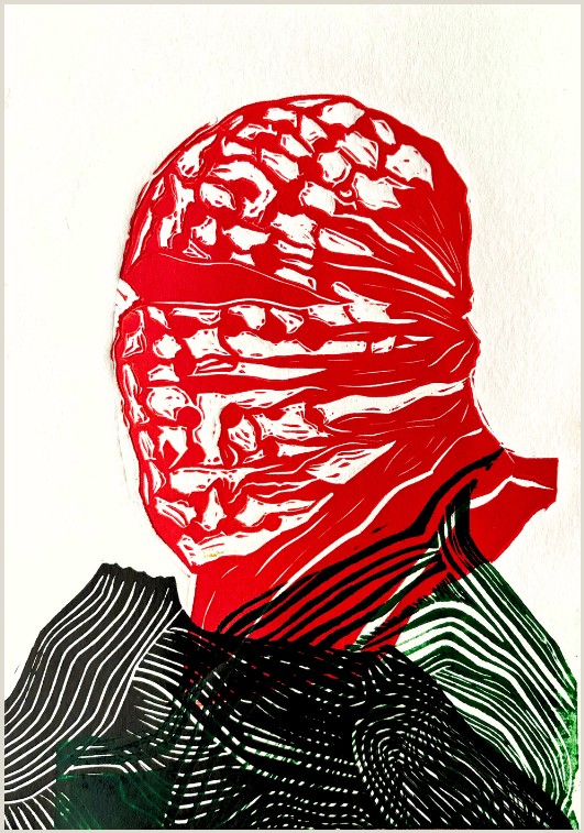Pueblo - Tierra, Linograbado